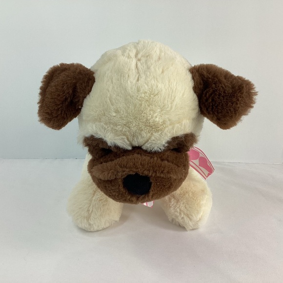 Hugfun Love Bulldog Puppy Dog Plush Pink Ribbon 12" Stuffed Animal Walmart Toy - Picture 5 of 9